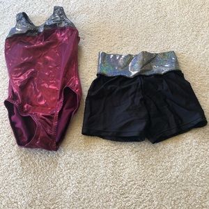 Adult XS Gymnastic Leotard & Shorts